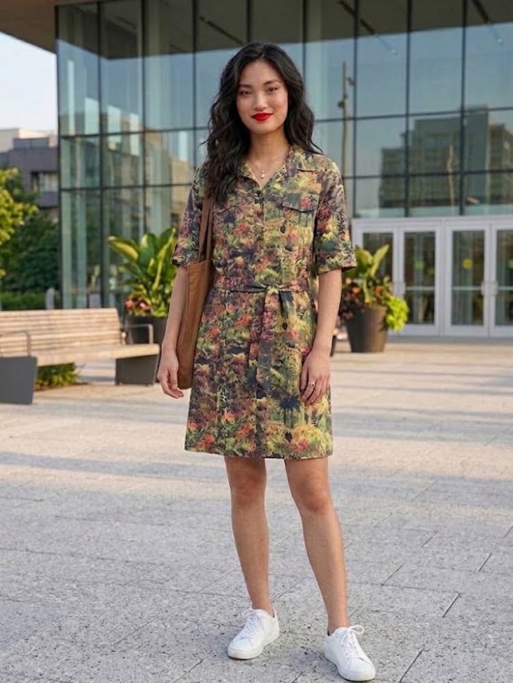 Liberty London Multicolor Botanical Landscape Cotton Shirtdress UK 12 US 8